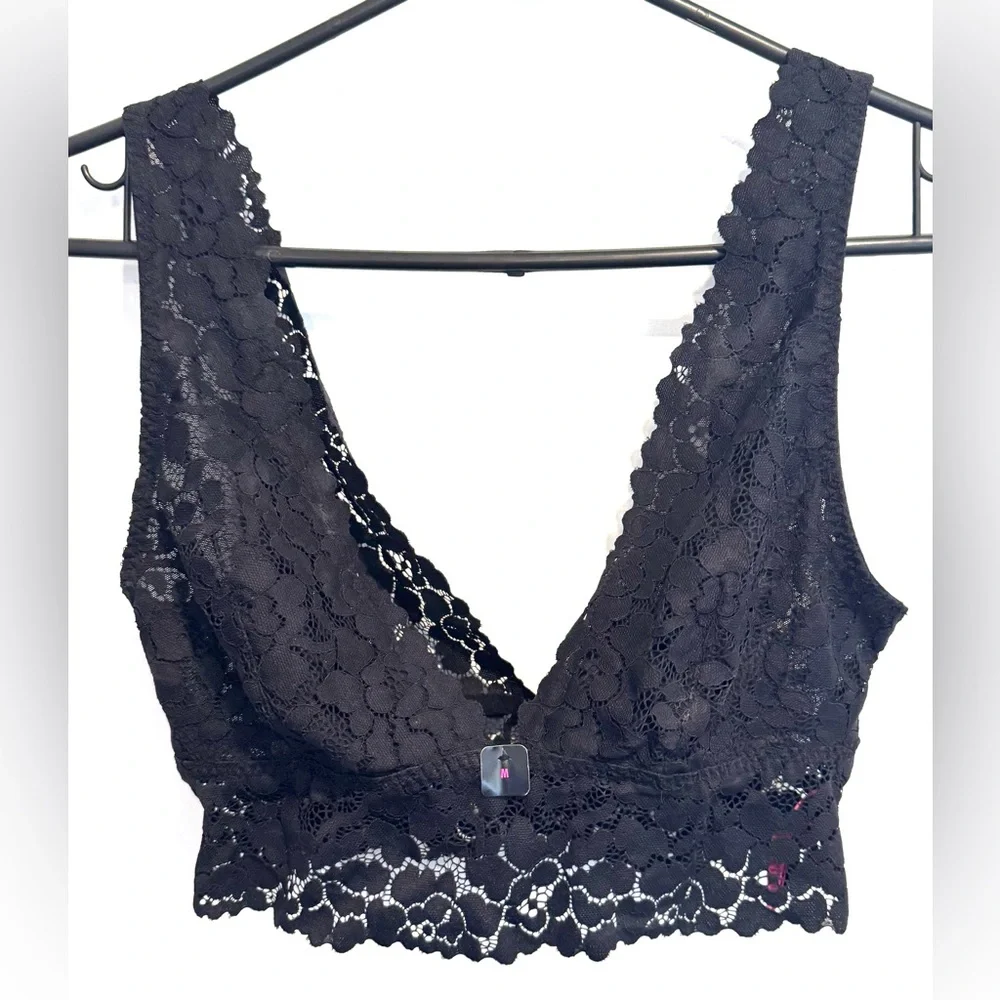 NEW La Senza Bralette Lace Pullover Long Line Bra lingerie romantic comfy rare M - Picture 1 of 4
